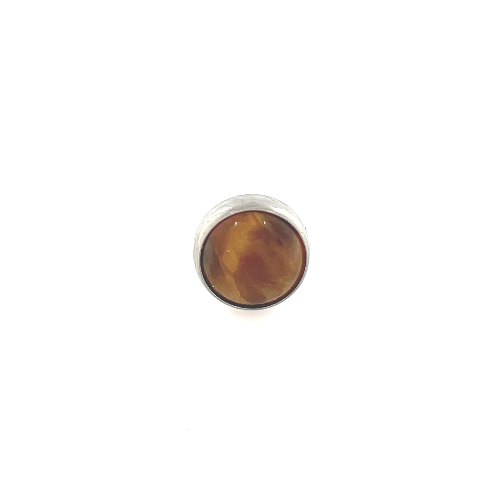 NeoMetal Genuine Tiger's Eye Bezel End THREADLESS - Isha Body Jewellery