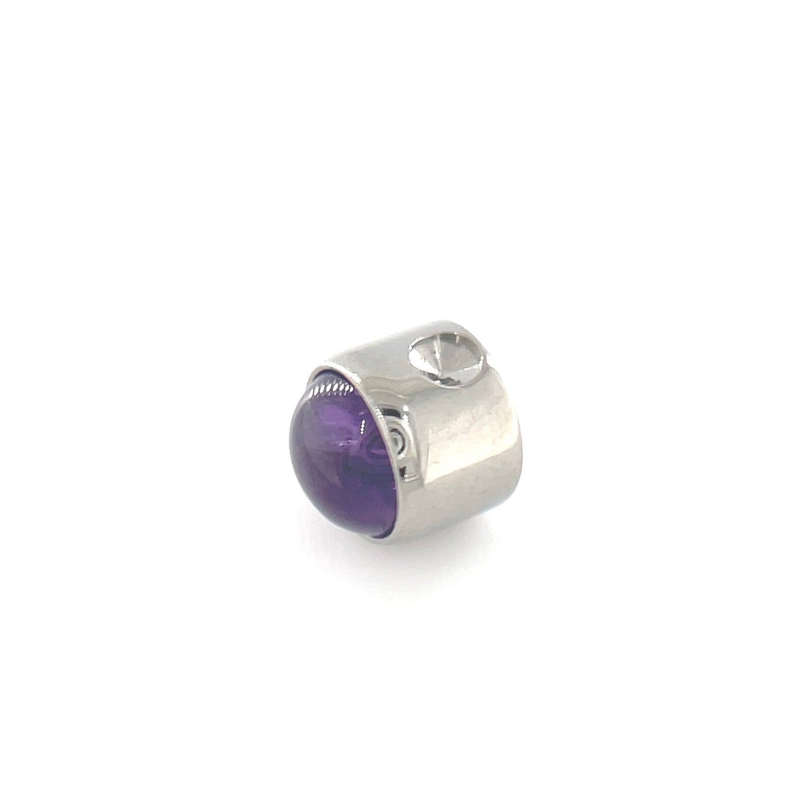 Titanium Amethyst Cabochon Gem Captive Bead Attachment