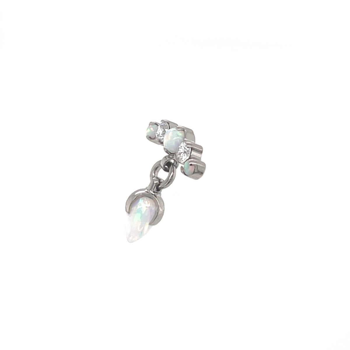 Industrial Strength Prium &amp; Dragon Egg Opal Gem Dangle End - Isha Body Jewellery