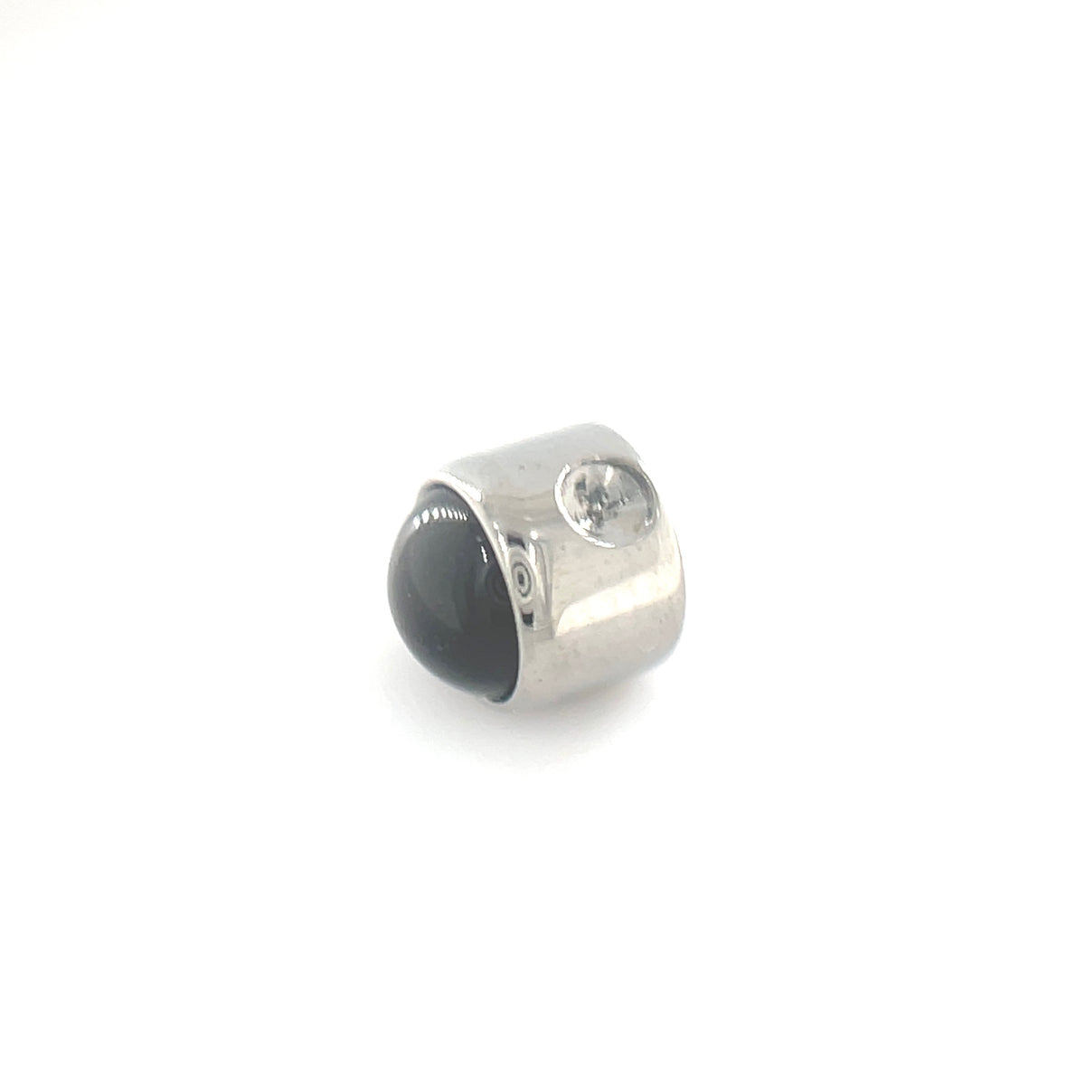 Industrial Strength Titanium Onyx Gem Captive Bead Ring