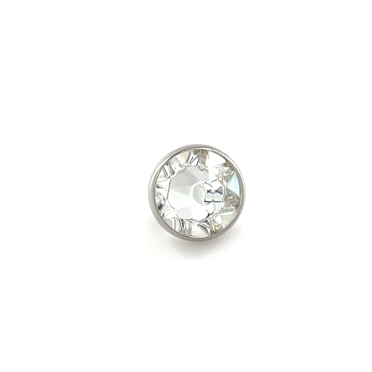 Anatometal Titanium Flat Bottom CZ Gem End