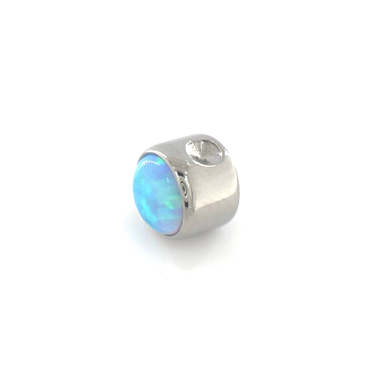 Industrial Strength Titanium Sky Blue Opal Captive Bead Ring