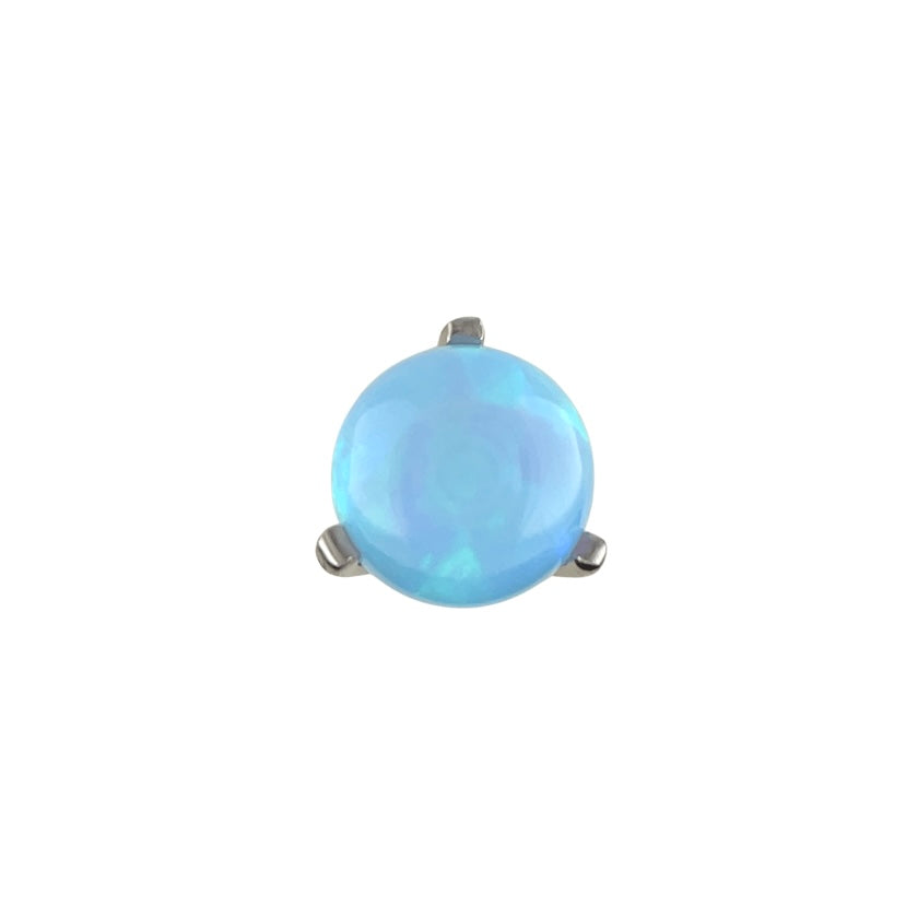 Anatometal Titanium Prong Set Light Blue Opal Orb Threadless