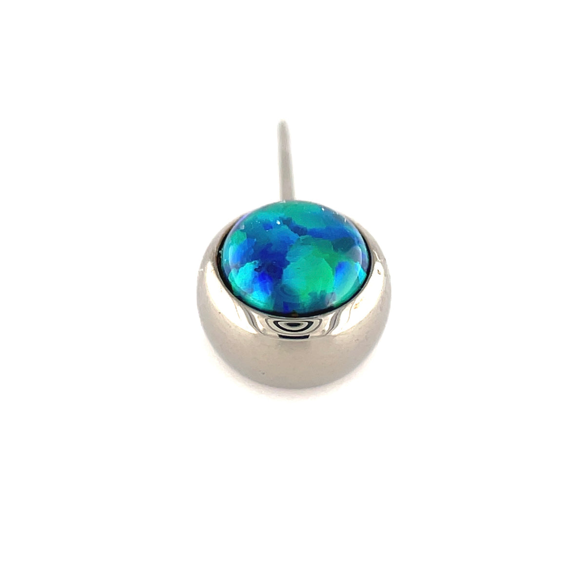 NeoMetal Side Set Peacock Opal Gem End