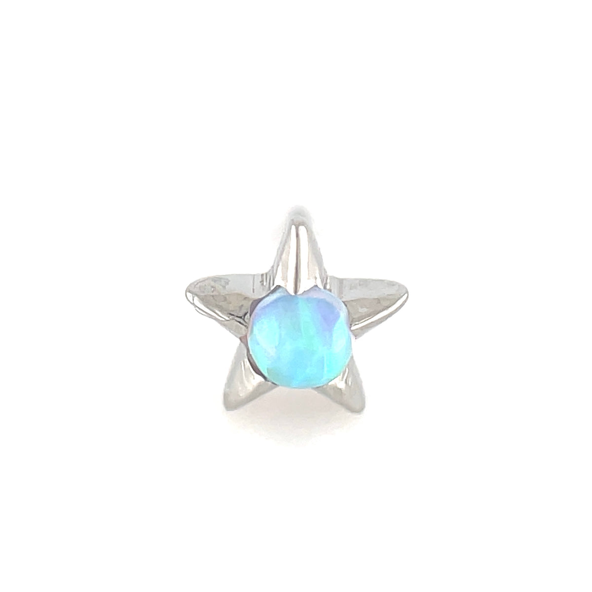 Anatometal Titanium Light Blue Opal Star End Threadless