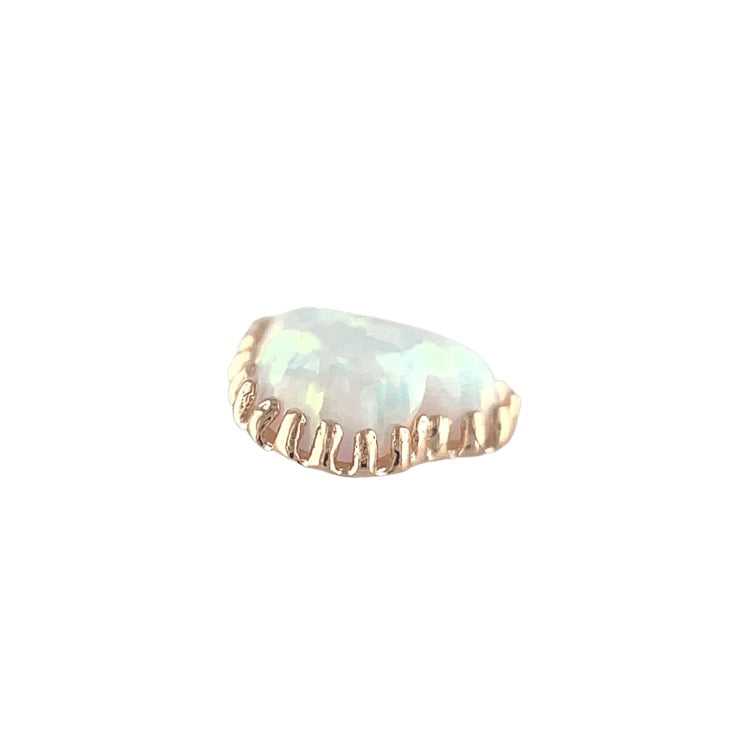 Anatometal 18ct Rose Gold White Opal Heart End - Isha Body Jewellery