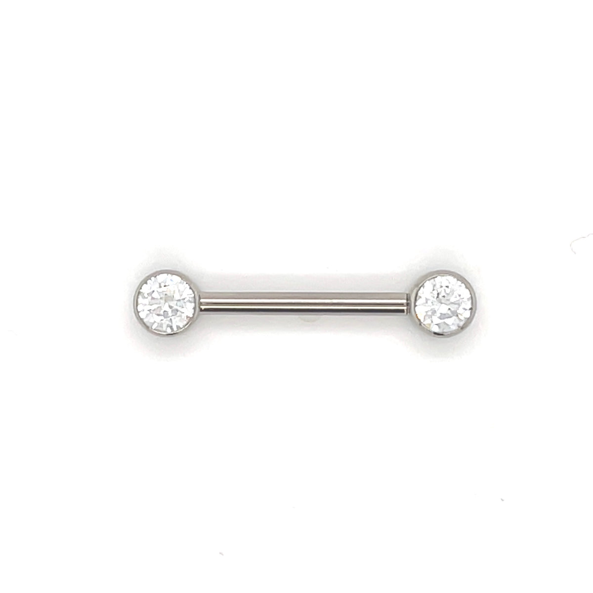 Industrial Strength Forward Facing Faceted CZ Gems Barbell - Isha Body Jewellery