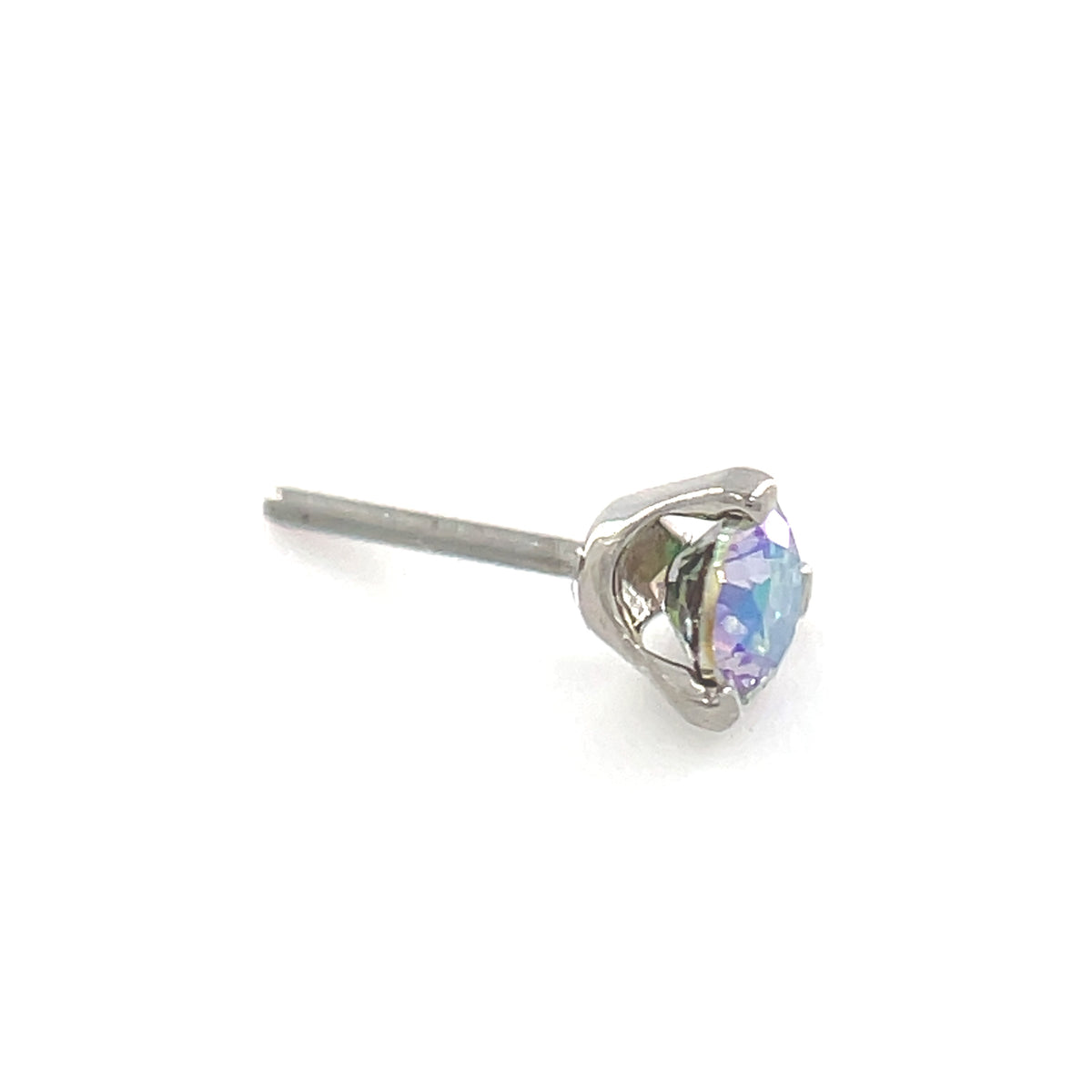 Industrial Strength Round Shine CZ 3 Prong End THREADLESS