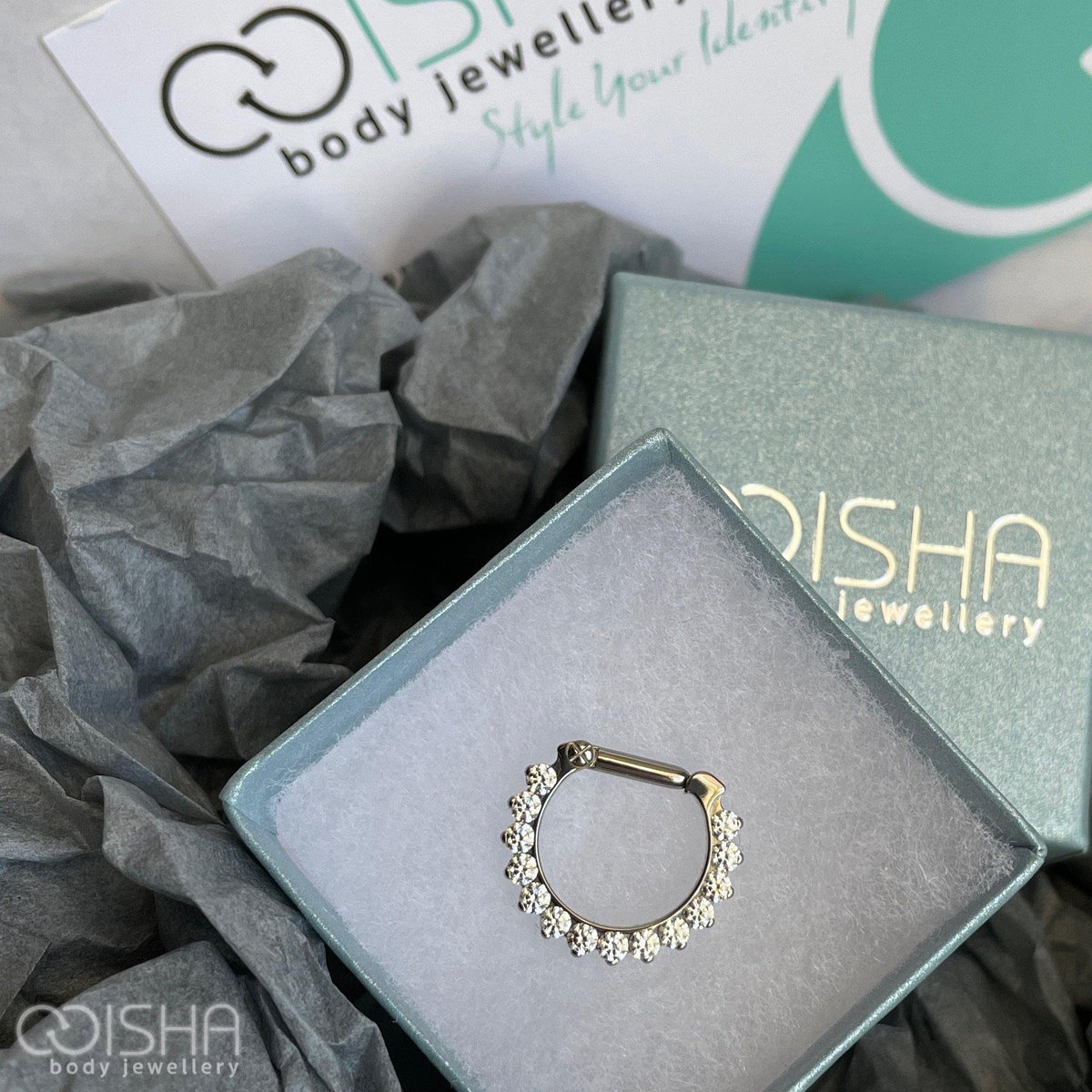 Industrial Strength Odyssey Prong Set Faceted Gem Clicker - Isha Body Jewellery