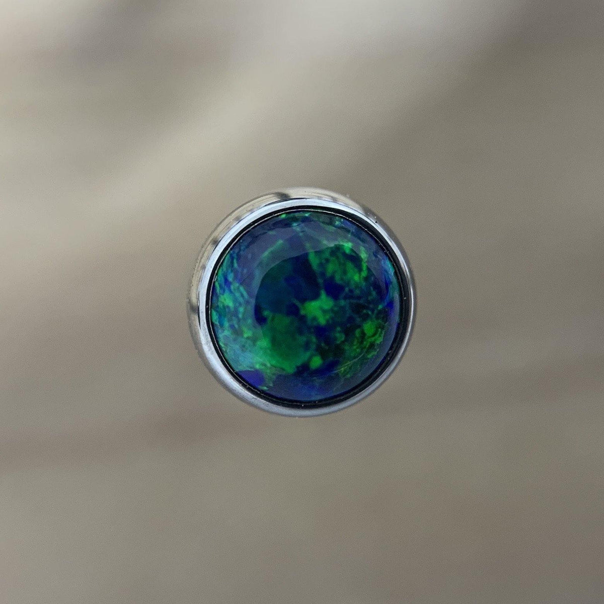 Titanium Opal Cabochon Gem End - Isha Body Jewellery