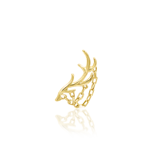 Junipurr 14ct Gold Chained Antler End