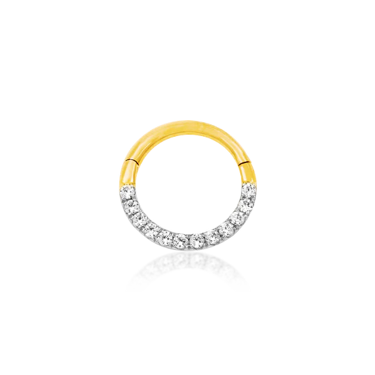 Junipurr 14ct Gold CZ Clicker Ring