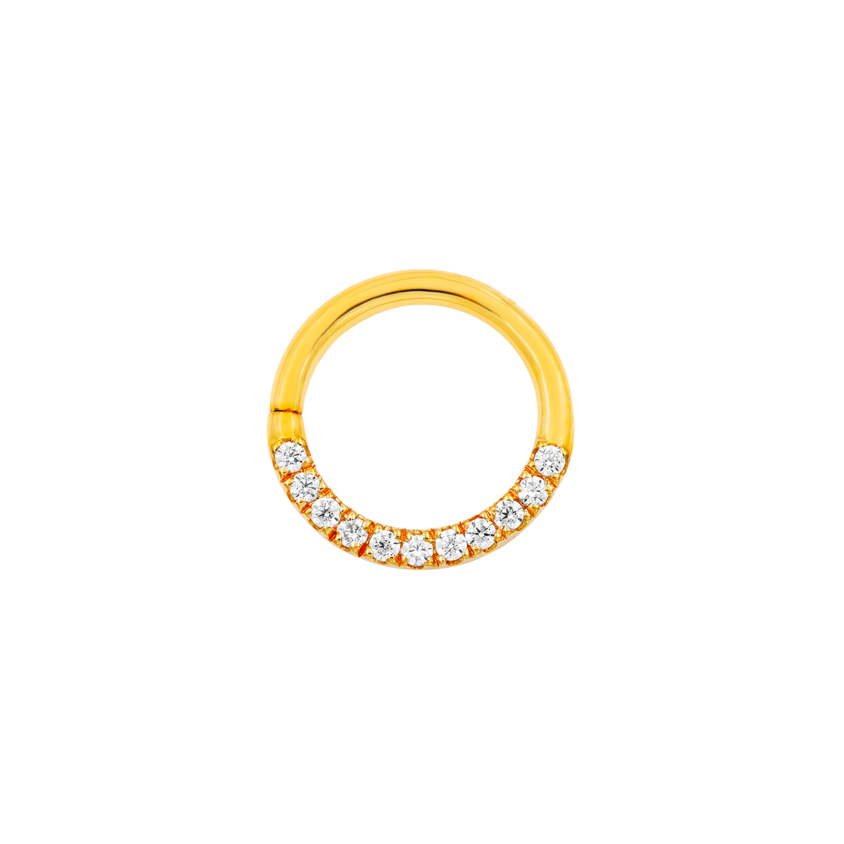 14ct Gold CZ Seam Ring - Isha Body Jewellery