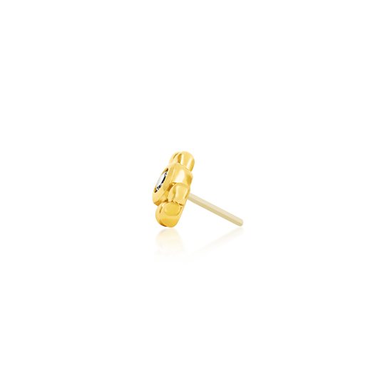 Junipurr 14ct Gold CZ Double Tri-bead End - Isha Body Jewellery