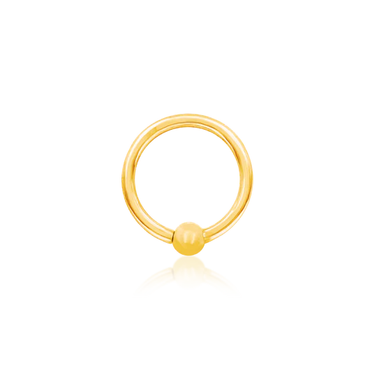 Junipurr 14ct Gold Fixed Bead Seam Ring