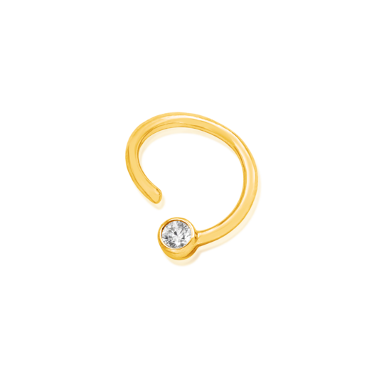 Junipurr 14ct Gold Fixed CZ Bezel Seam Ring