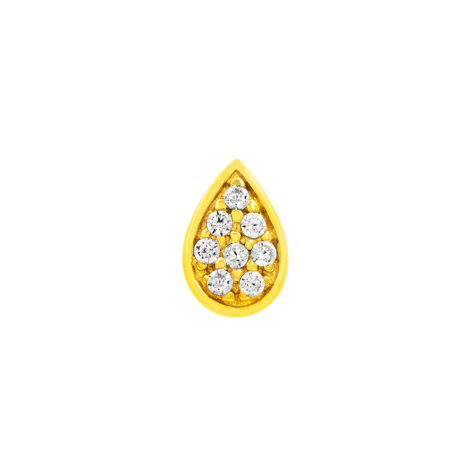 14ct Gold Pear with Swarovski CZ Stones - Isha Body Jewellery