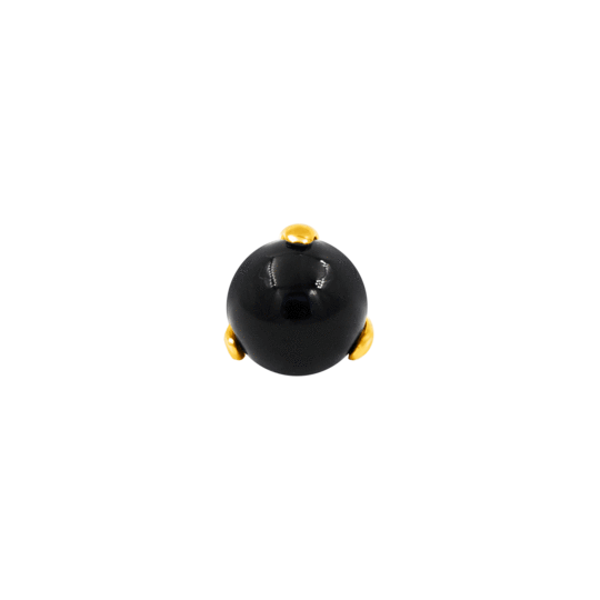 14Ct Gold Prong-Set Onyx Ball Attachment