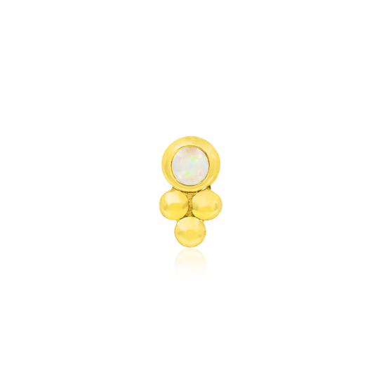 Junipurr 14ct Gold Bezel Set Tri-bead Opal End - Isha Body Jewellery
