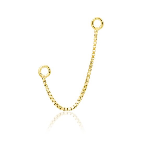 Junipurr 14ct Gold Box Chain Dangle